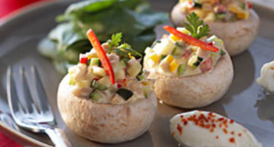 Champignons farcis aux légumes et Mascarpone