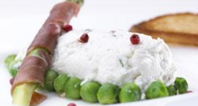 Chaud-froid de légumes verts au fromage frais