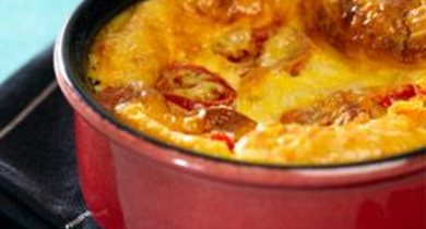 Clafoutis de tomates cerises et Emmental