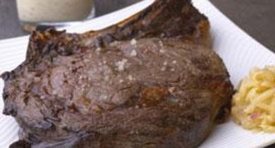 Côte de boeuf normande au gril, sauce au cidre crémée