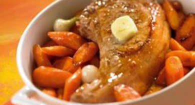 Côte de veau et ses carottes confites