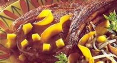 Côtes de Veau aux Mangues et aux pousses de Soja