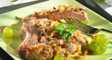 Côtes de veau croustillantes (sésame, noisettes)