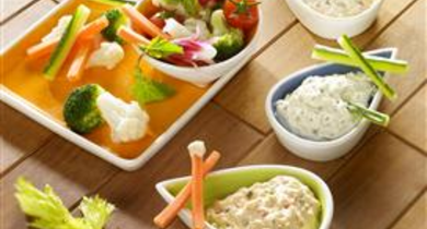 Crudités et Sauce Rondelé aux noix