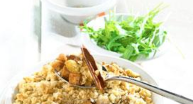 Crumble de veau aux poires et poivre long