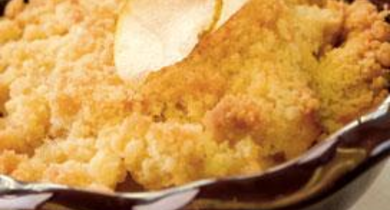 Crumble poires et gingembre frais