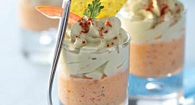 Dip's de Tortilla, Ricotta Guacamole et Tomate