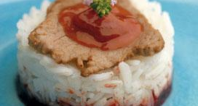 Emincé de veau au chutney de fraises