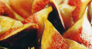 Figues rôties au comté sur chiffonade de jambon