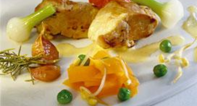 Filet de porc au lait et étuvée de légumes