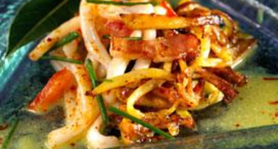 Fricassée de calamars aux pommes de terre crémées