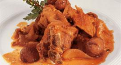 Fricassée de volaille aux langoustines