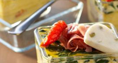 Frittata d'épinard et jambon de parme 
