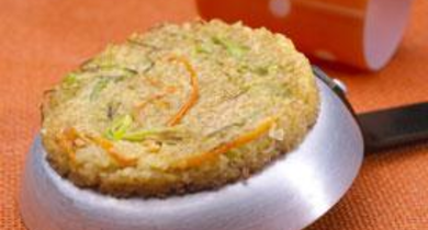 Galette de quinoa à la carotte et au poireau