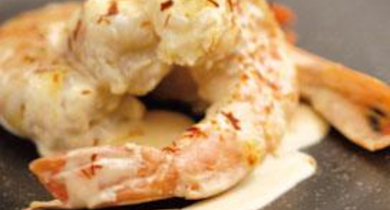 Gambas à la crème de safran