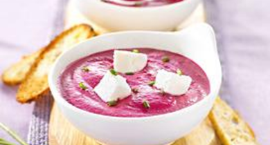 Gaspacho de betteraves au chèvre