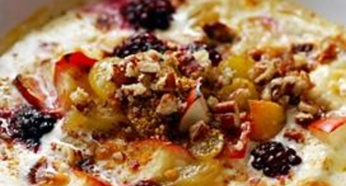 Gratin de fruits de saison à la crème