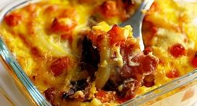 Gratin de macaronis à la courge et au jambon