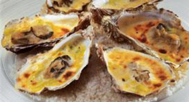 Huîtres chaudes au curry, étuvée de choux