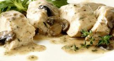 Languettes de poulet aux champignons sauce mascarpone