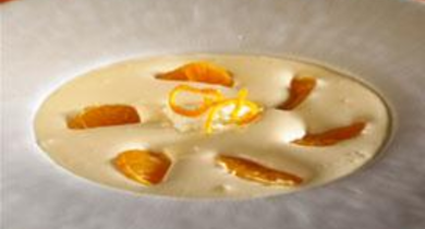Mandarines pochées, sabayon impérial au yaourt