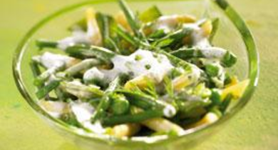 Méli-mélo de légumes verts au beurre battu