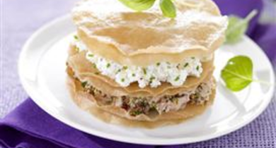 Millefeuille au thon et Rondelé Ail de Garonne et Fines Herbes