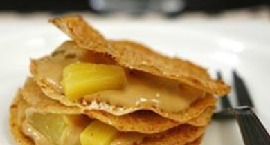 Millefeuilles au caramel et dés d'ananas