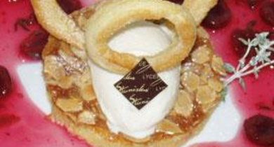 Moelleux et sa glace au Touron, Griottines au thym