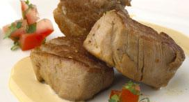 Noisettes de porc et crème au neufchâtel