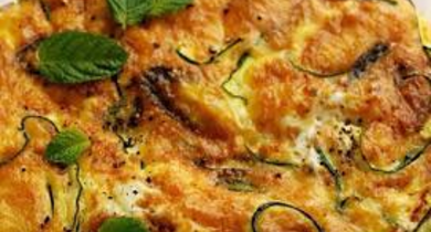 Omelette de courgettes à l’Emmental et à la menthe