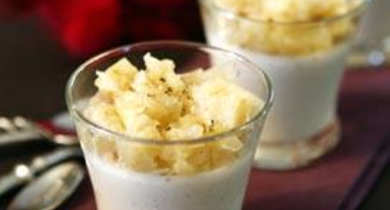 Panna Cotta de foie gras et compotée de pomme verte