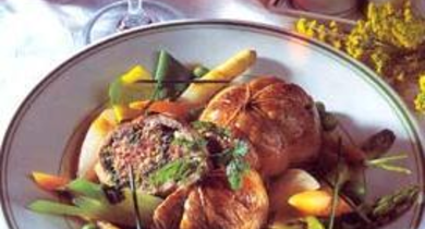 Paupiettes de Veau aux herbes potagères et légumes de printemps