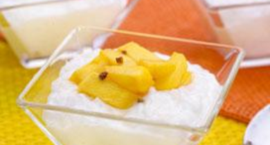 Perles du Japon en crème de coco et salade de mangue