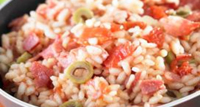 Risotto au bacon et à la tomate