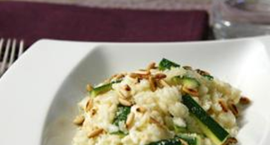 Risotto aux courgettes et pignons grillés