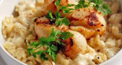 Risotto de fête Galbani aux noix de Saint-Jacques et au safran