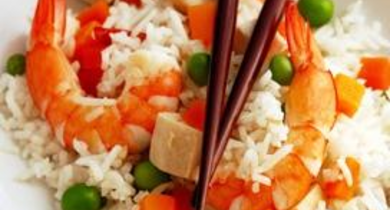 Riz cantonais aux crevettes 