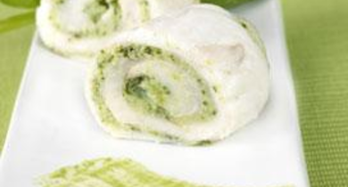 Roulé de limande à l'oseille, crème d'épinards