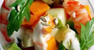 Salade de crevettes à la Mimolette