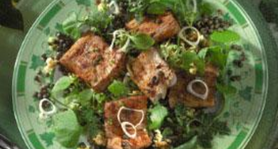 Salade de rillons de veau aux lentilles