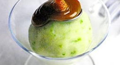 Sorbet de pomme verte au caramel au beurre salé 