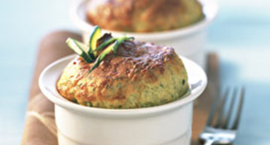 Soufflé de Courgettes aux Olives et Parmesan