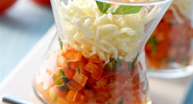 Tartare de Tomates aux Echalotes, Spaghetti de Mozzarella