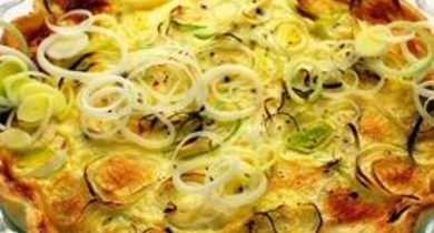 Tarte aux poireaux et au Délice pour Tartiflette Président 