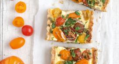 Tarte aux tomates multicolores
