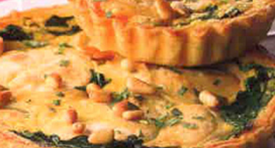 Tarte épinards chèvre et pignons de pin