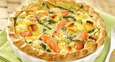 Quiche saumon épinards et Chèvre Président