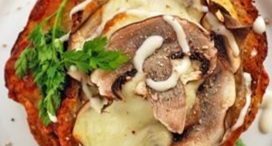 Tartine de champignons à la mozzarella