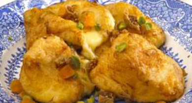 Tempura de livarot aux fruits secs